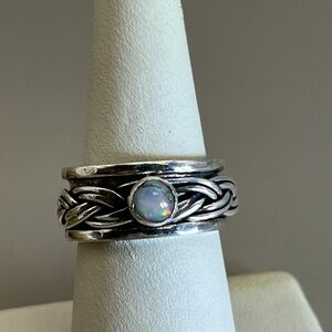 Sterling g Silver Opal Spinner Ring